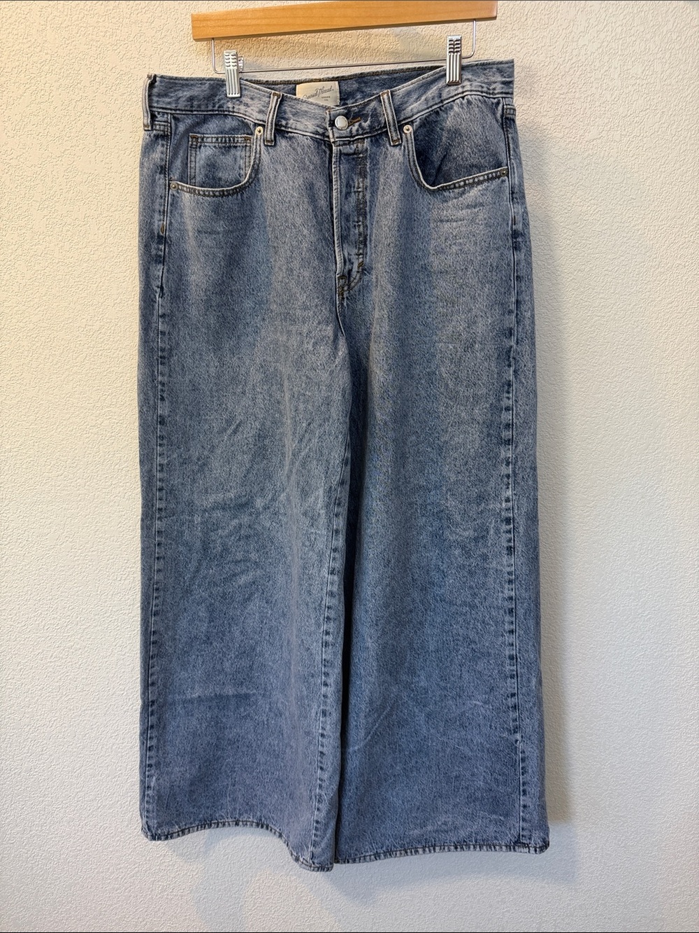 Universal Thread Washed Blue Wide-Leg Flare Jeans